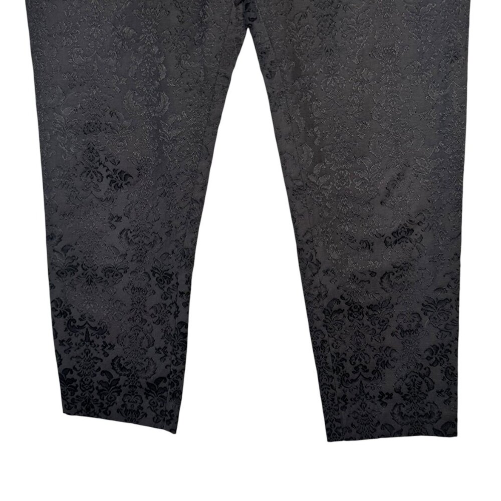 Mossimo Women's Black Brocade Skinny Dressy Pants Zippers Vampire Gothic Size 12 - Picture 4 of 6